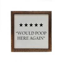 Would Poop Here Again Bathroom Sign, BagMYGift