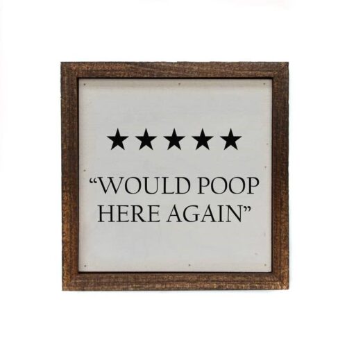 Would Poop Here Again Bathroom Sign, BagMYGift