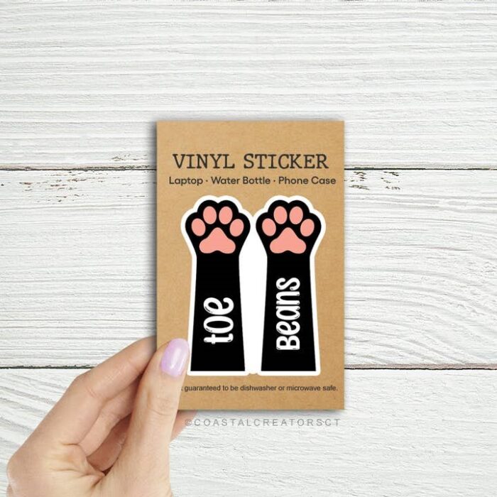 Cat "Toe Beans" Paws Waterproof Sticker, BagMYGift