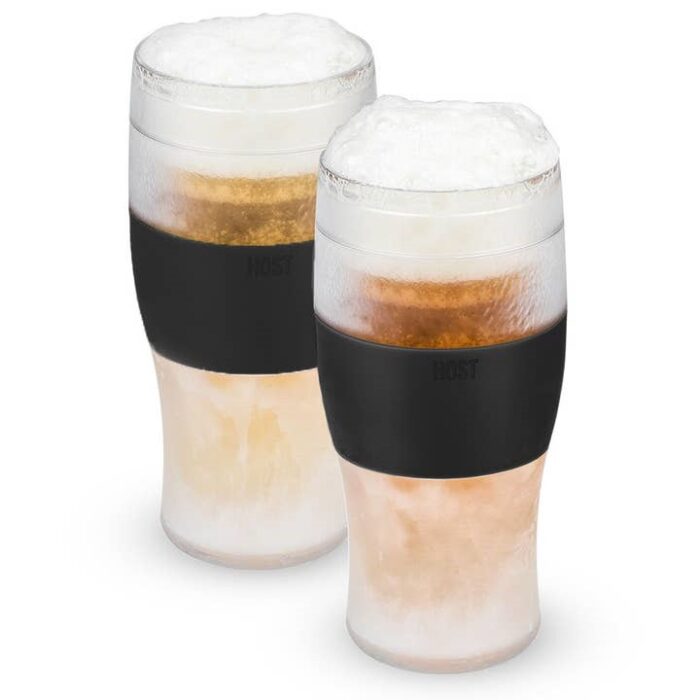 Beer Freeze™ Cooling Cup Insulated w/ Cooling Gel - Black Set