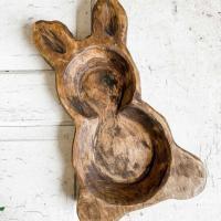 Large Bunny Dough Bowl, Handmade Farmhouse, BagMYGift