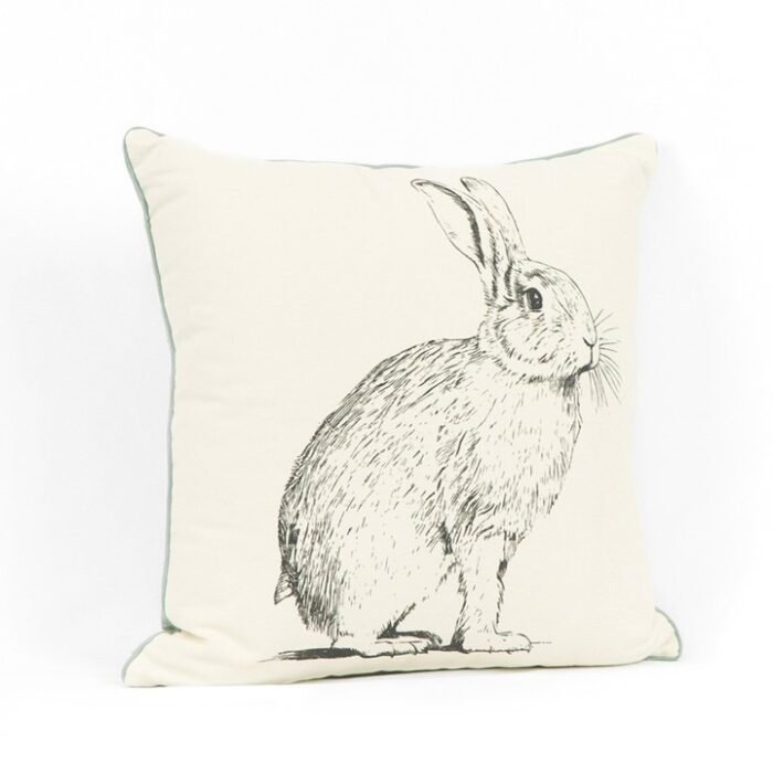 17x17 Reversible Pillow (Rabbit/Checkerboard) - Image 2