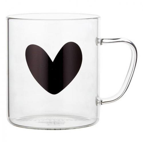 Glass Mug - Heart, BagMYGift