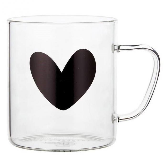 Glass Mug - Heart, BagMYGift