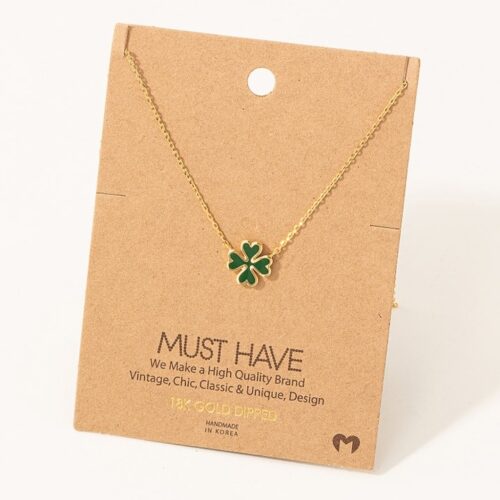 Green Clover Charm Necklace, BagMYGift