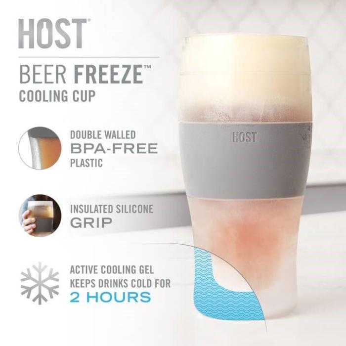 Beer Freeze™ Cooling Cup Insulated w/ Cooling Gel - Gray