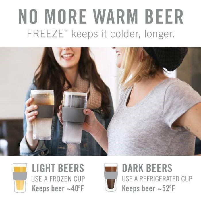 Beer Freeze™ Cooling Cup Insulated w/ Cooling Gel - Gray