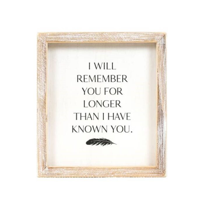 7 x 8 Wood Frame Sign (Remember) Sympathy Gift, BagMYGift