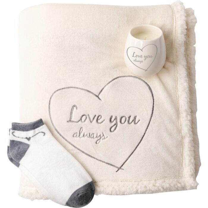 Love - 42" X 50" Sherpa Lined, Royal Plush Blanket Gift Set - Image 2