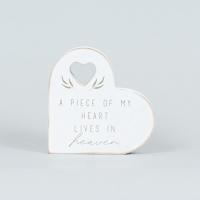 4 x 4 x 1 Chunky Wood Shape (Piece Heart) Sympathy, BagMYGift