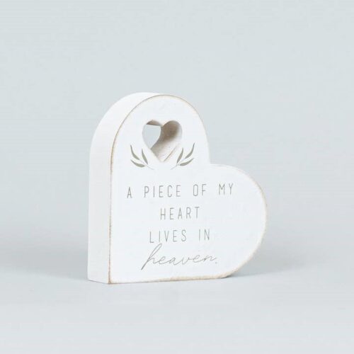 4 x 4 x 1 Chunky Wood Shape (Piece Heart) Sympathy, BagMYGift