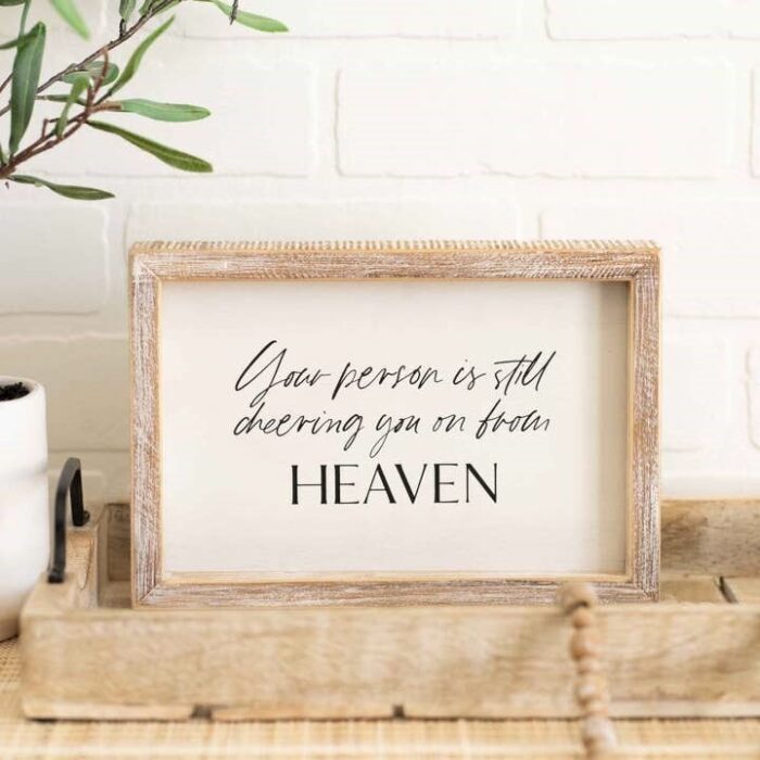 10x7 Wood Frame Sign (Heaven) Sympathy Gift, BagMYGift