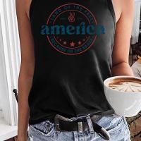 America Letter Print Graphic Tank Top, BagMYGift