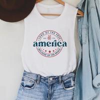 America Letter Print Graphic Tank Top, BagMYGift