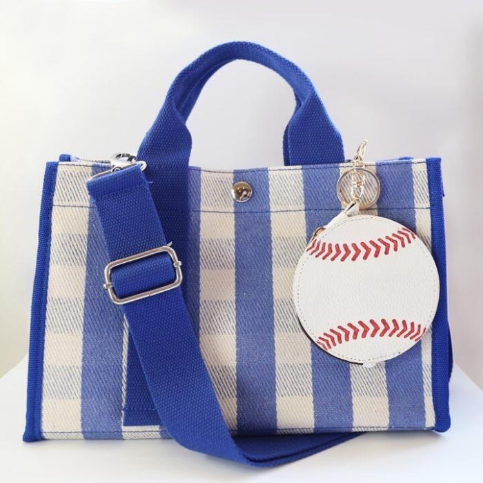 Baseball Keychain Bag Charm Zip Pouch, BagMYGift