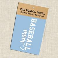 Baseball Mom White Vinyl Car Window Sticker Decal, BagMYGift