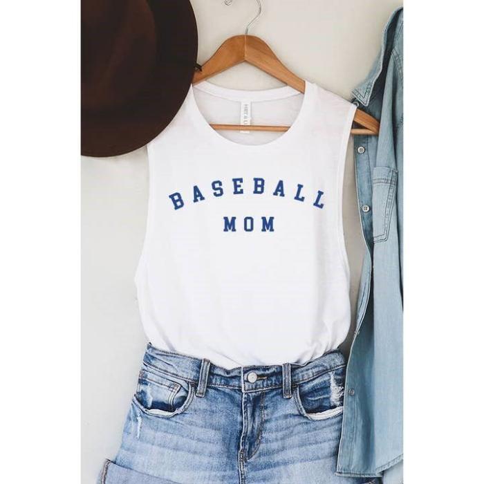 Baseball Mom Mineral Graphic Tank Top, BagMYGift
