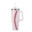 White Baseball Themed Printed 40 oz Tumbler Cup, BagMYGift