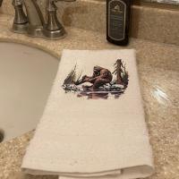 Bathing Bigfoot Wash Rag, Hand Towel, Bath Towel 3 Piece Set