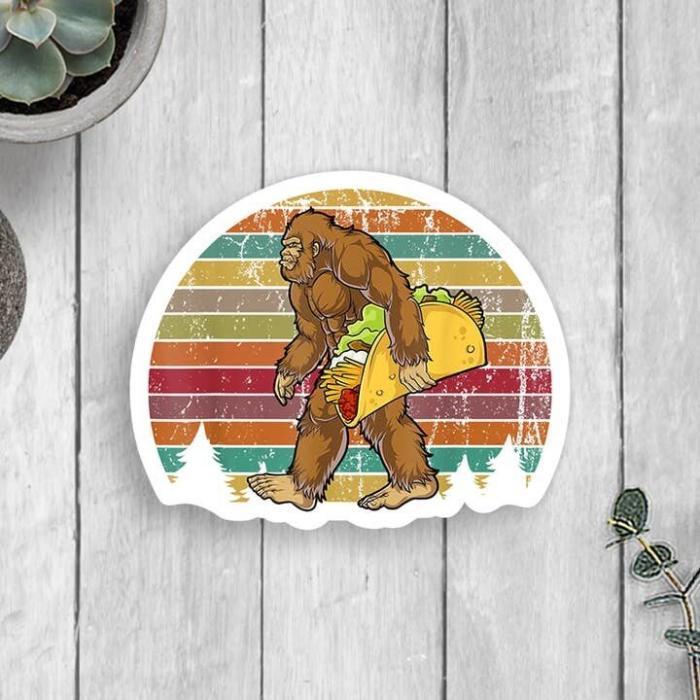 Bigfoot Taco Vinyl Sticker, BagMYGift