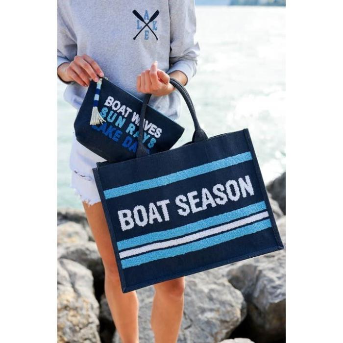 "Boat Waves Sun Rays Lake Days" Zip Pouch, BagMYGift