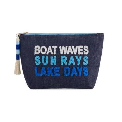 "Boat Waves Sun Rays Lake Days" Zip Pouch, BagMYGift