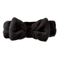 Plush Bow Spa Headband - Black, BagMYGift
