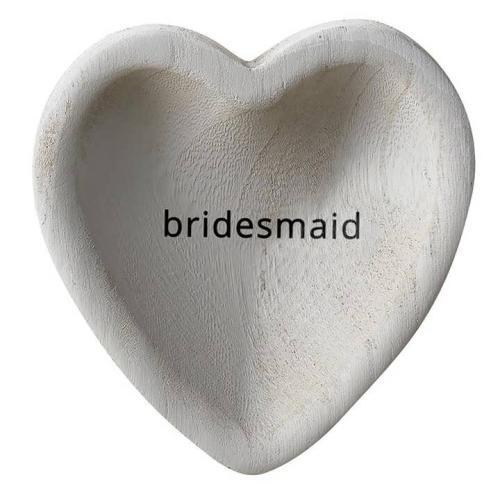 Grey Paulownia Heart Trinket Tray - Bridesmaid, BagMYGift