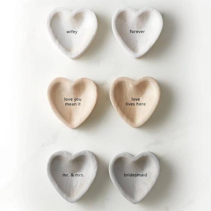 Grey Paulownia Heart Trinket Tray - Bridesmaid, BagMYGift