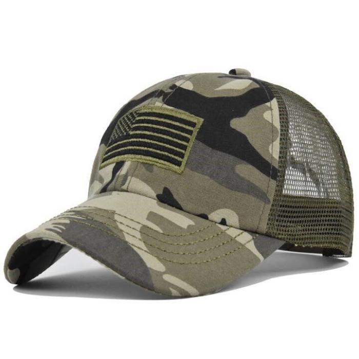 Camo USA Flag 4th of July Trucker Hat, BagMYGift
