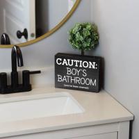 Caution Boy's Bathroom Sign, BagMYGift