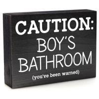 Caution Boy's Bathroom Sign, BagMYGift