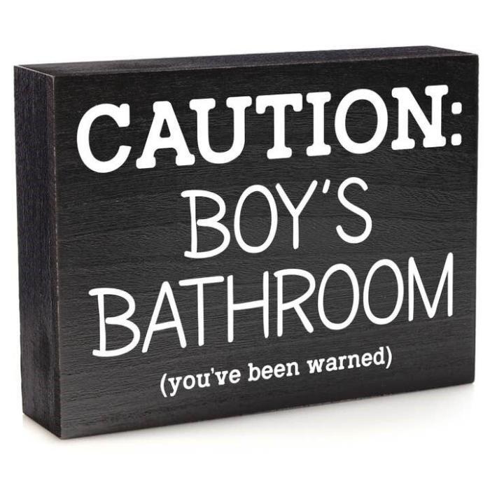 Caution Boy's Bathroom Sign, BagMYGift