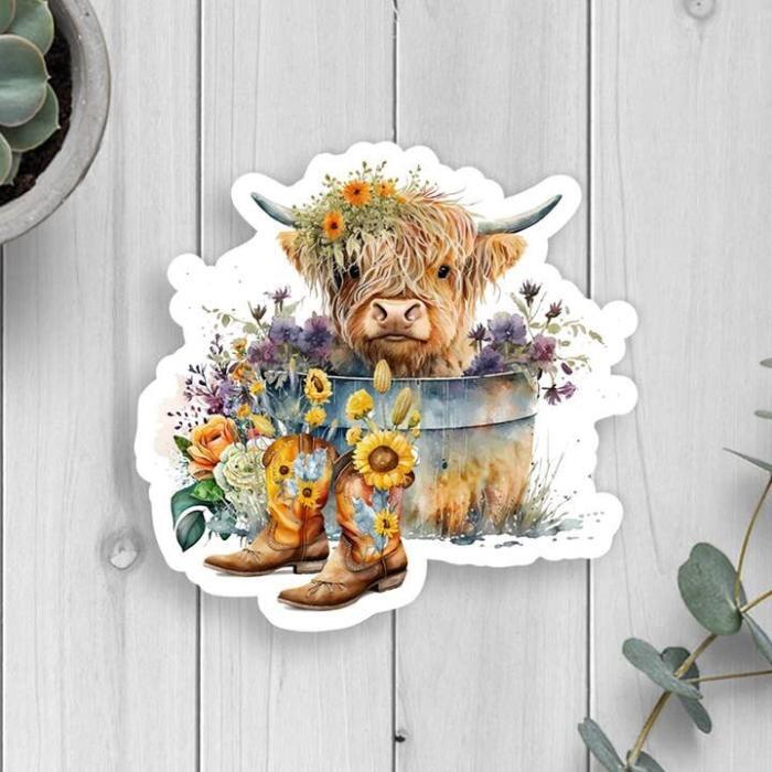 Cow Vinyl Sticker, BagMYGift