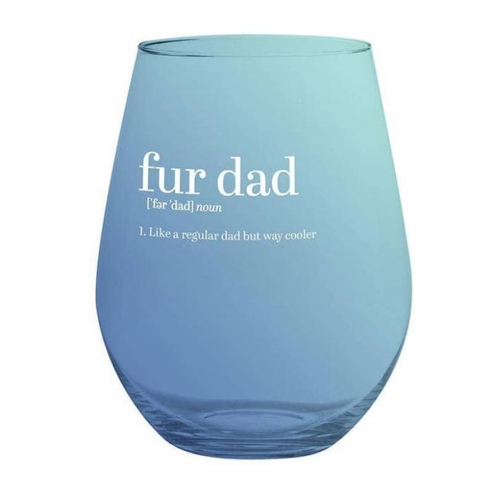 30oz Stemless Wine Glass - Fur Dad, BagMYGift