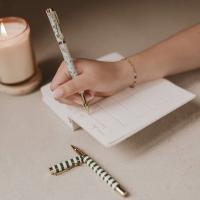 Green Floral Metal Pen Set, BagMYGift