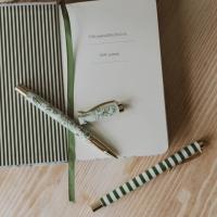 Green Floral Metal Pen Set, BagMYGift