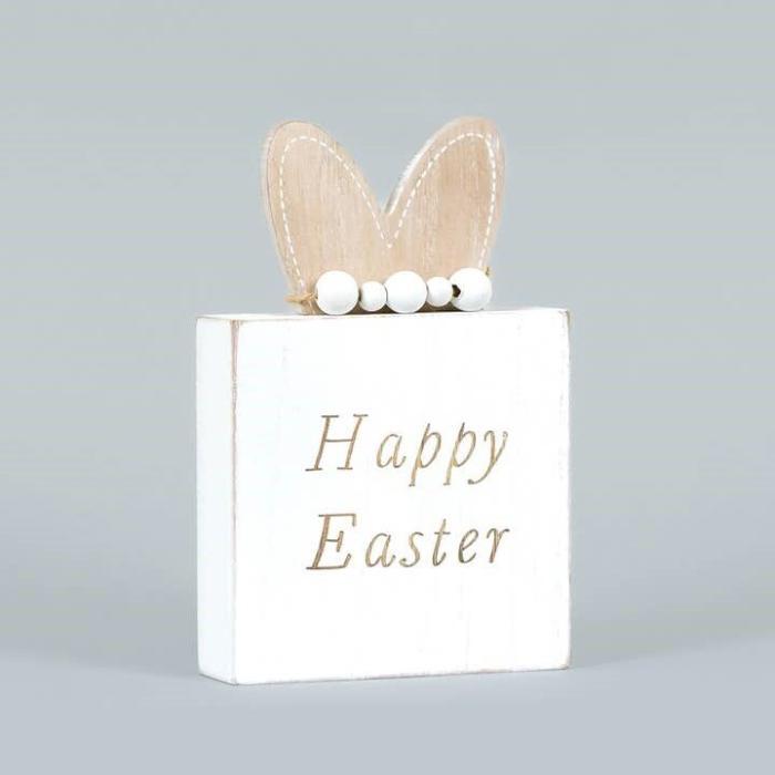 Happy/Bunny Easter Spring 4.75 x 7 Wood Framed Sign