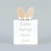 Happy/Bunny Easter Spring 4.75 x 7 Wood Framed Sign