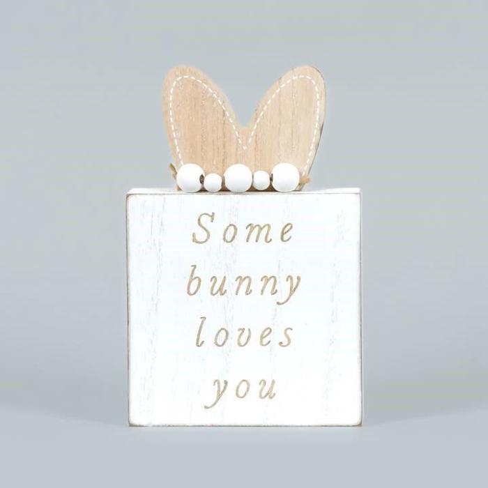 Happy/Bunny Easter Spring 4.75 x 7 Wood Framed Sign