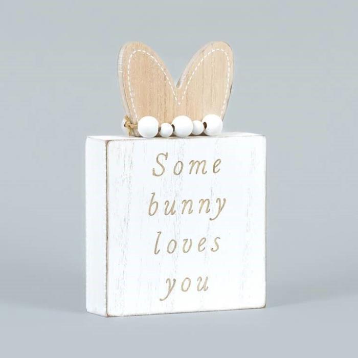 Happy/Bunny Easter Spring 4.75 x 7 Wood Framed Sign