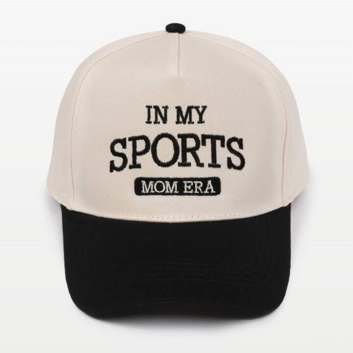 In My Sports Mom Era Embroidery Baseball Cap, BagMYGift