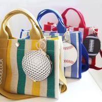 Baseball Keychain Bag Charm Zip Pouch, BagMYGift