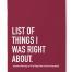 List of Things I Was Right About Notebook, BagMYGift
