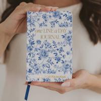Blue Delft One Line A Day Fabric Journal, BagMYGIft