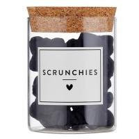 Satin Scrunchies Jar - Black Solid, BagMYGift
