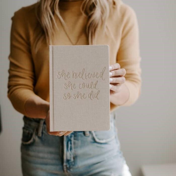 She Believed She Could Fabric Journal, BagMYGift