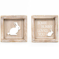 Bunny/Some Bunny Loves You Easter 5 x 5 Wood Framed Sign
