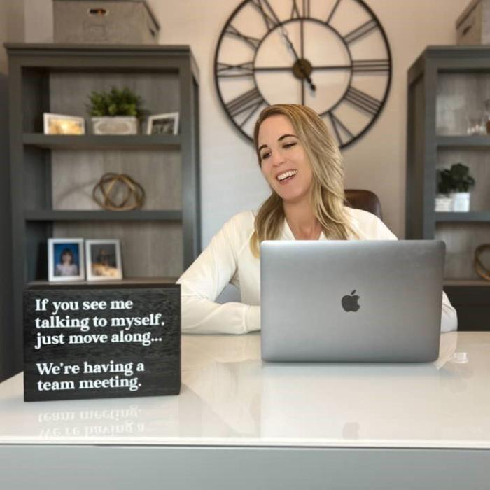Home Office Decor Funny Wood Sign - If You See Me Talking