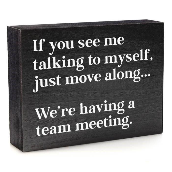 Home Office Decor Funny Wood Sign - If You See Me Talking
